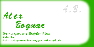 alex bognar business card